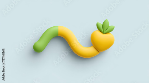 Stylized wavy bar with carrot end, vibrant green and yellow, representing healthy snacks and natural growth.