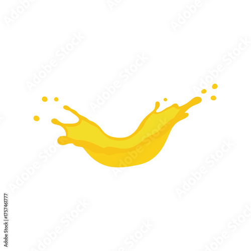 Vibrant yellow liquid splash dynamic motion abstract curve shape isolated vector