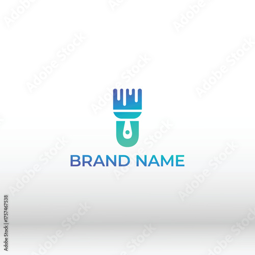Letter U Paint Brush Logo vector