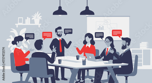 Business Team Meeting Discussing Ideas and Strategies.