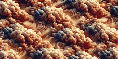 A visually striking background texture composed of sand dunes, creatively arranged in a cloud-like pattern.