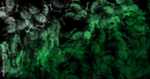 An artistic depiction of swirling smoke in shades of green and white, creating a captivating visual effect.