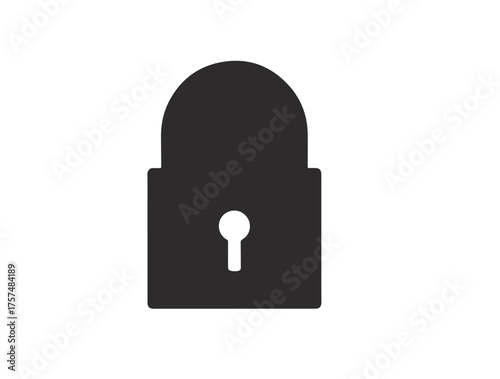  Lock in silhouette white background.