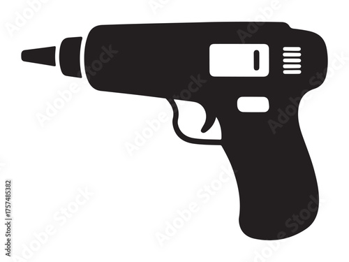 Digital thermometer gun medical device silhouette vector design