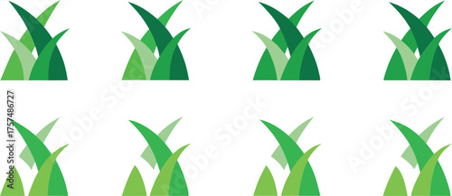 Green grass blades abstract pattern nature