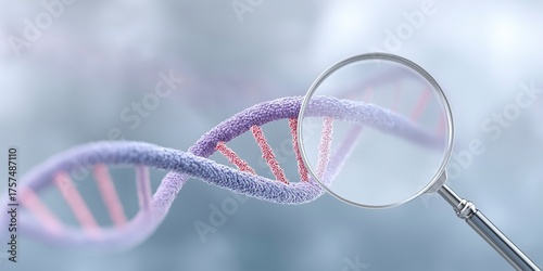 DNA examination with magnifying glass