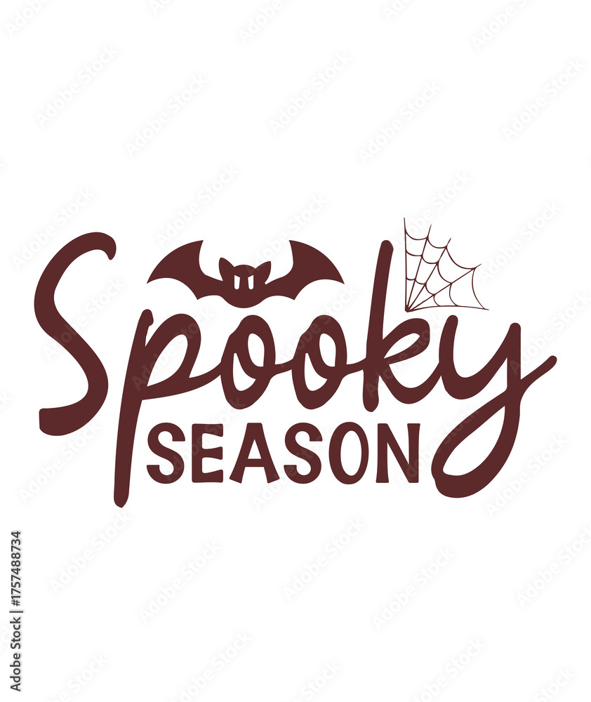 Fototapeta premium Spooky Season Halloween typography clip art design on plain white transparent isolated background for card, shirt, hoodie, sweatshirt, apparel, card, tag, mug, icon, poster or badge