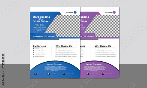 Corporate modern business flyer design. perfect for branding, marketing, promotion, and digital services, clean fresh and professional layout suitable for corporate advertising and company presentatio