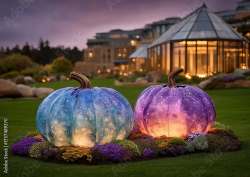 Spooktacular Halloween Night with Glowing Pumpkins Bringing Festive Joy and Whimsy