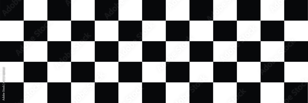 Fototapeta premium Black and white checker pattern. Race checker flag seamless pattern. Square black and white rally checker texture.