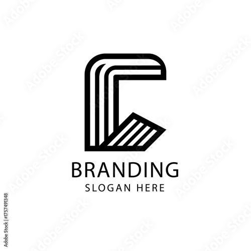 Letter C style real estate and construction logo
