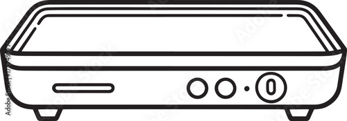 Kitchen Electric Hot Plate Stove Top Appliance for Food Prep Simple Black Line Art