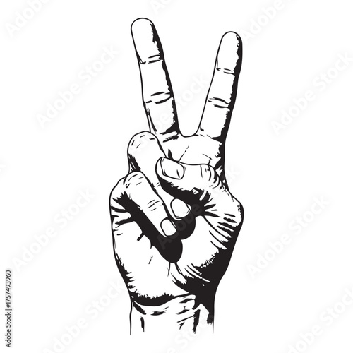 Hand showing the peace sign