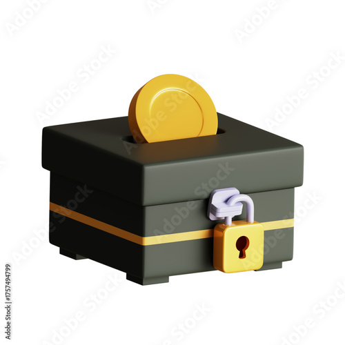 Donation Box with Lock Secure Savings and Charitable Contributions for Financial Security and Community Support