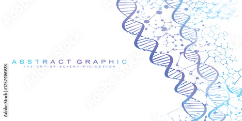 Abstract Molecular Structure of DNA Double Helix