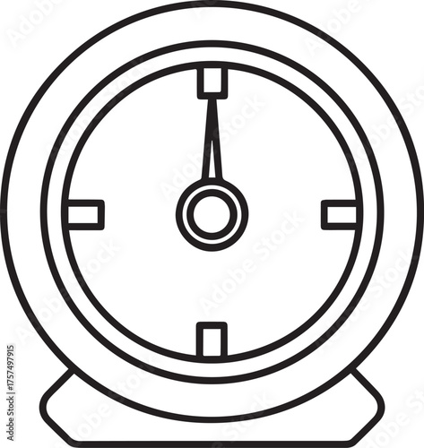 shot clock outline vector illustration line art