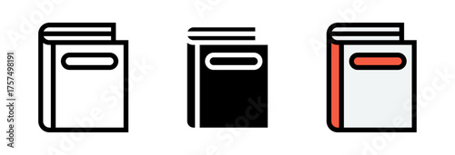 Conjunto de iconos de libro. Conocimiento, lectura, cultura y educación. Ilustración vectorial