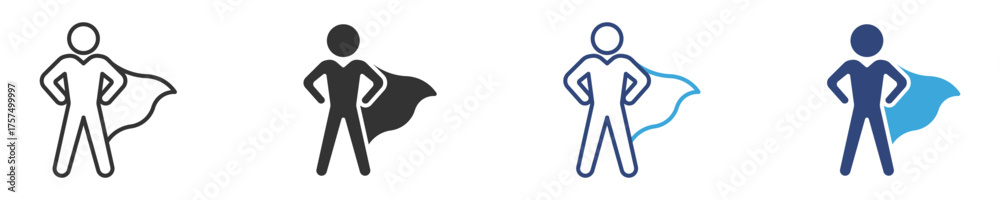 Obraz premium Superhero icon set, hero cape icon sign, vector illustration . 