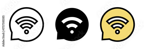 Conjunto de iconos de comunicación inalámbrica. Conexión, señal, tecnología, red. Ilustración vectorial