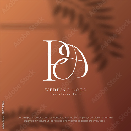 PA initial wedding monogram template logo