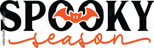 Spooky Season Halloween typography clip art design on plain white transparent isolated background for card, shirt, hoodie, sweatshirt, apparel, card, tag, mug, icon, poster or badge