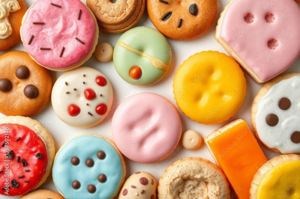 Obraz premium Colorful Assortment of Delicious Biscuits and Cookies