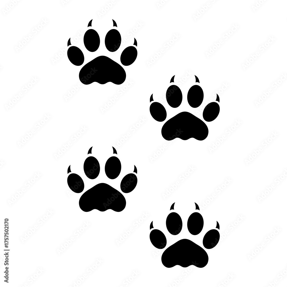 Fototapeta premium Lion print silhouette. Flat image
