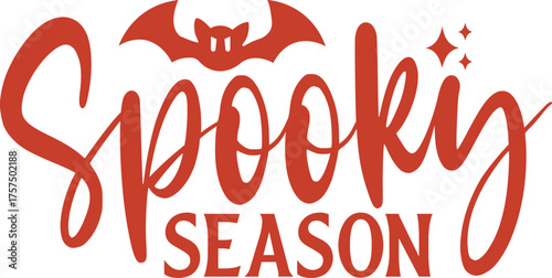 Spooky Season Halloween typography clip art design on plain white transparent isolated background for card, shirt, hoodie, sweatshirt, apparel, card, tag, mug, icon, poster or badge