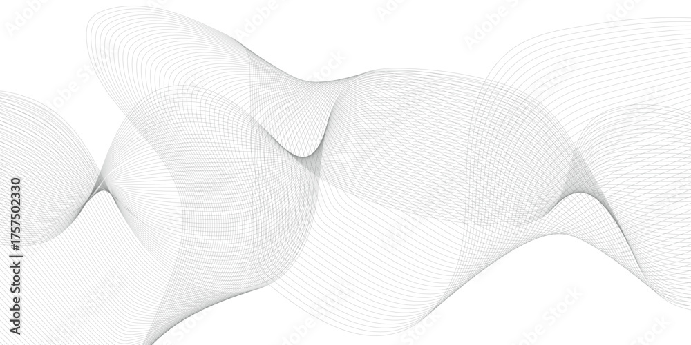 Fototapeta premium Abstract backdrop with grey wave gradient lines stock illustration
