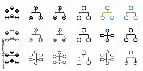 Dynamic flow chart templates for presentations, modern organization diagrams showcasing process mapping, innovative network structures, and hierarchical data display