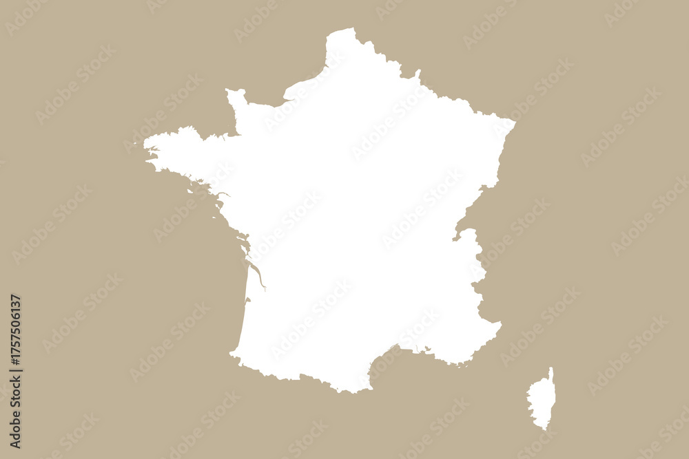 Obraz premium Vector graphic artwork suitable for print and web containing flat detailed map of FRANCE