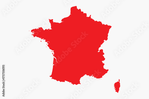 Vector graphic artwork suitable for print and web containing flat detailed map of FRANCE