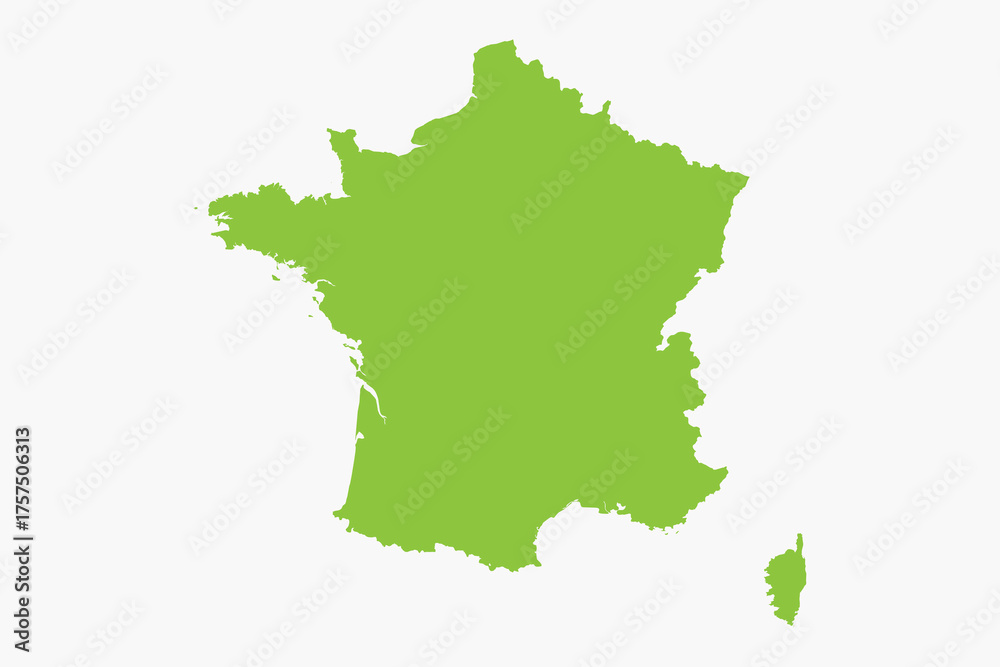 Fototapeta premium Vector graphic artwork suitable for print and web containing flat detailed map of FRANCE