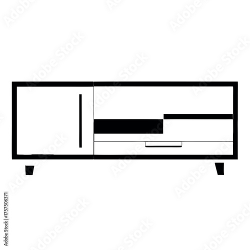 Modern minimalist furniture silhouette with clean lines