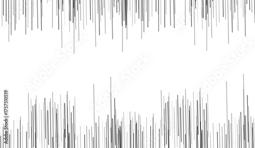 Black radial comics style lines isolated on white background. speed abstract. Vector illustration