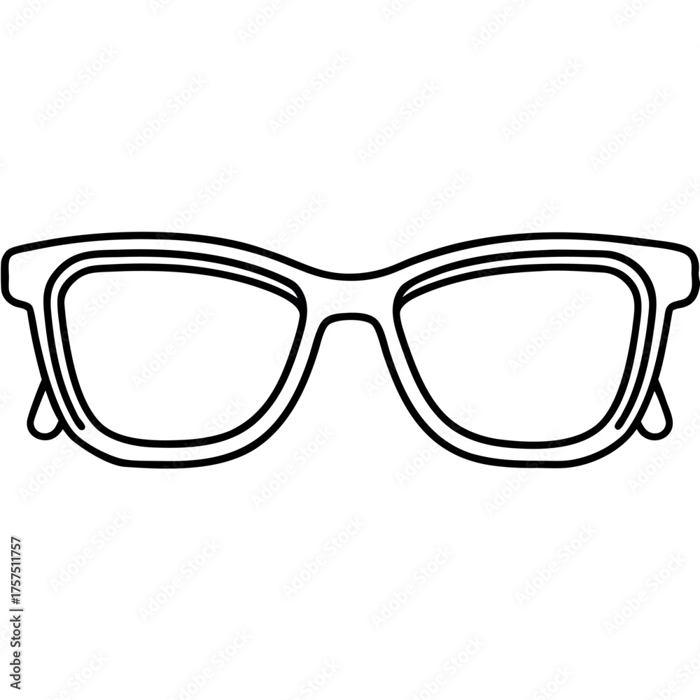 Fototapeta premium minimal black outline vector of classic eyeglasses.eps
