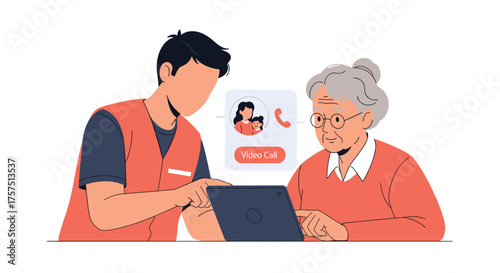 Assisting Elder Individuals with Digital Communication Tools for Staying Connected