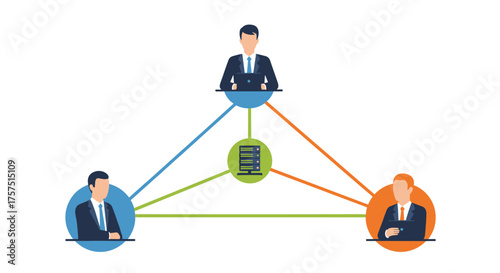 Digital Network Connecting People and Data in Business Collaboration