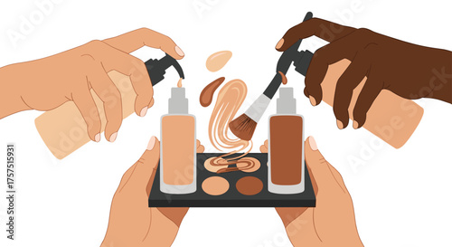 Exploring Diverse Skin Tones With Makeup Foundation And Concealer Palettes