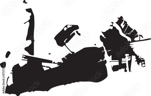  Key West Island Map Silhouette Isolated