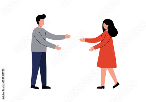 Man and Woman Reaching Out for a Hug.