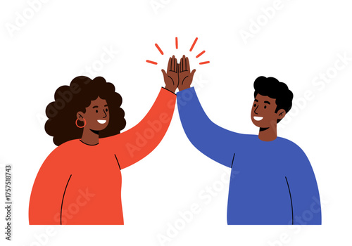 Two People High-Fiving in Celebration of Success.