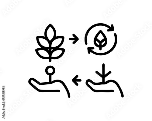 sustainable agriculture line icon set vector Outline free SVG download