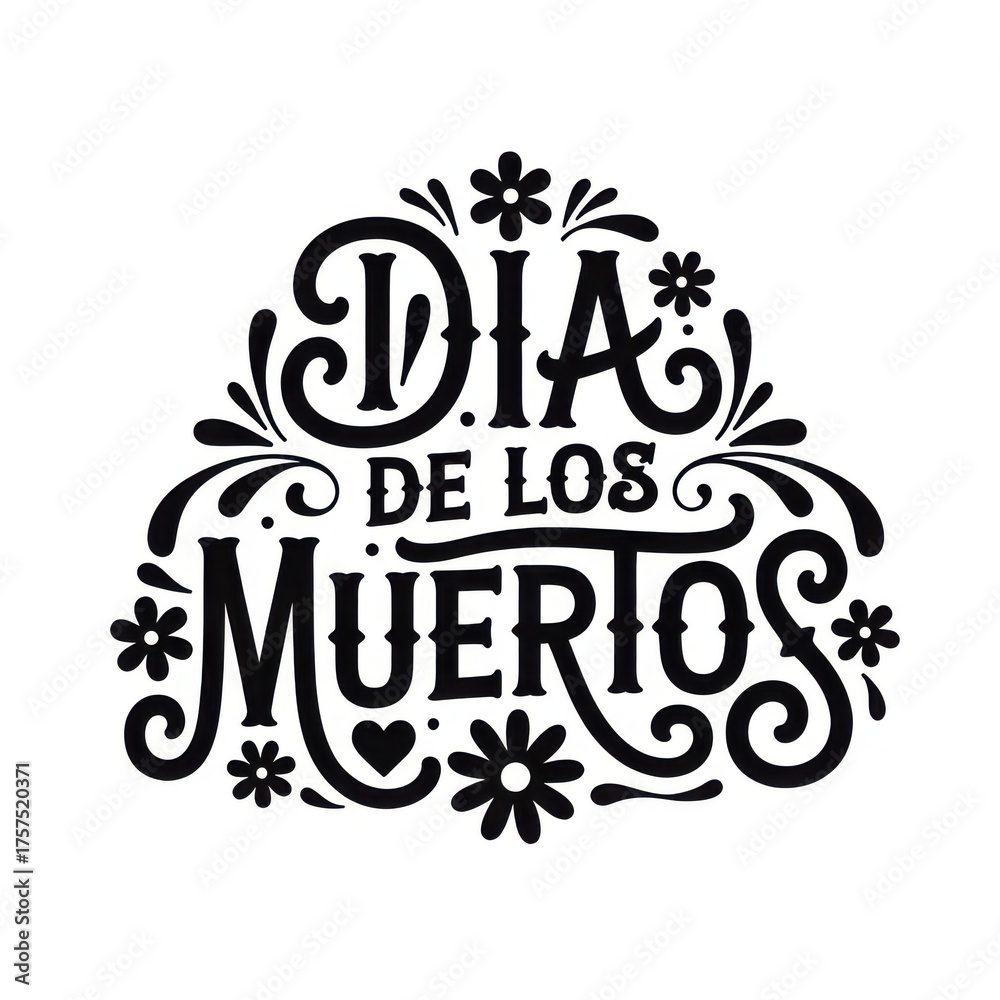 Obraz premium Dia de los muertos lettering isolated on white background for decoration