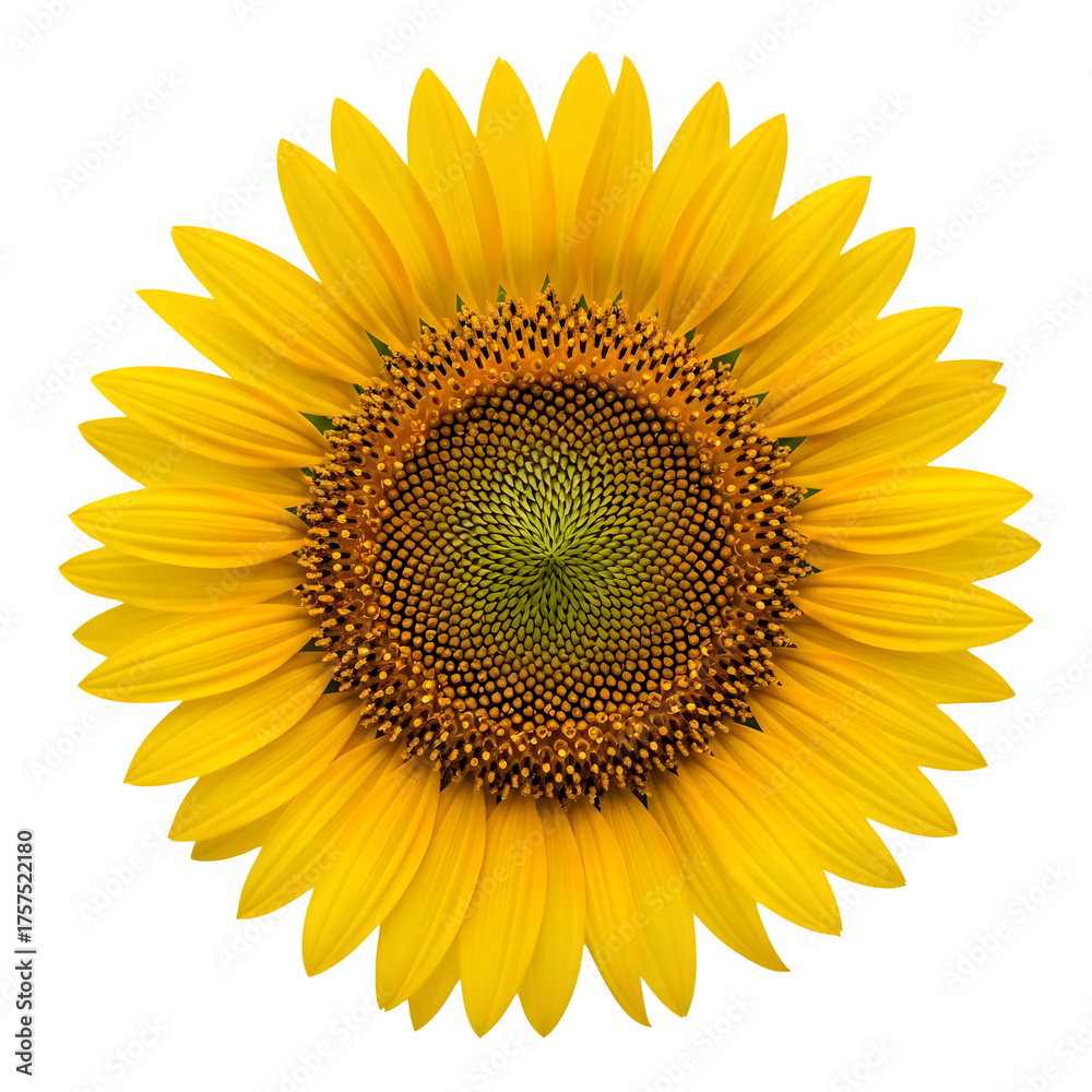Obraz premium Vibrant sunflower bloom with detailed center, radiating natural beauty and optimism for summer and growth themes