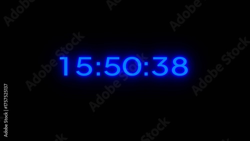 Counting clock number illustration. Stopwatch timer clock.