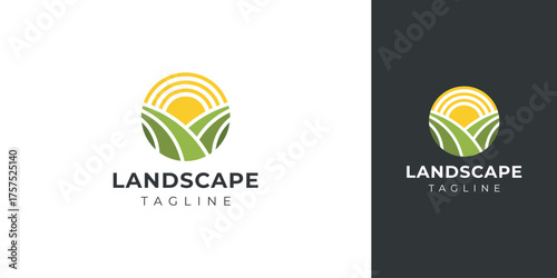 Landscape Logo with Creative Concept Idea Vector Design