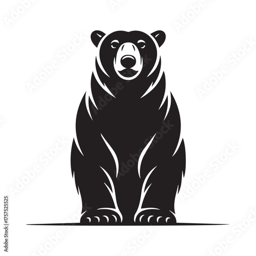 Cute brown bear cartoon vector illustration with fun smiling wildlife character design
