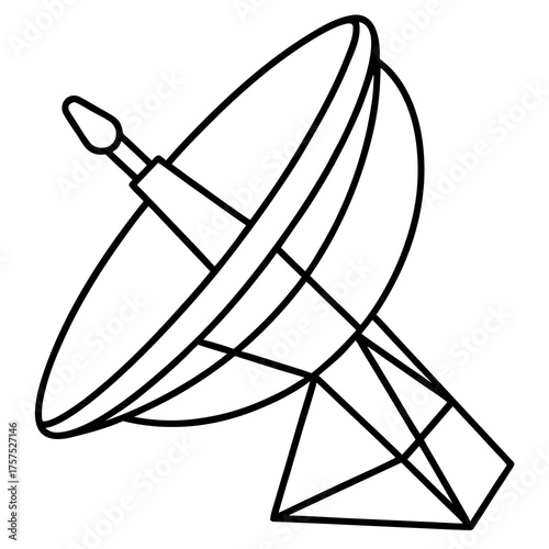 Illustration of a satellite dish, a symbol of communication, technology, and global connectivity