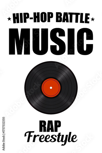 Vinyl record with hip-hop battle and rap freestyle music concept design